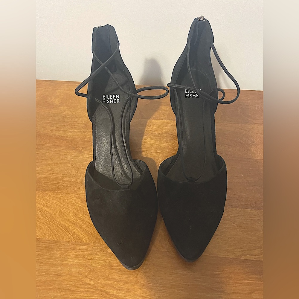 Womens Eileen Fisher Suede Black Heel Size 8